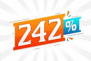 242 promotions de bannières marketing à prix réduits. Conception promotionnelle de 242 % des ventes. vecteur