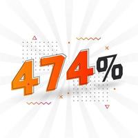 474 promotion de bannières marketing à prix réduits. Conception promotionnelle de 474 % des ventes. vecteur