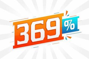 369 promotion de bannières marketing à prix réduits. Conception promotionnelle de 369% des ventes. vecteur