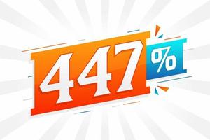 447 promotion de bannière de marketing à prix réduit. Conception promotionnelle de 447 % des ventes. vecteur