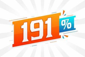 191 promotion de bannières marketing à prix réduits. Conception promotionnelle de 191 % des ventes. vecteur