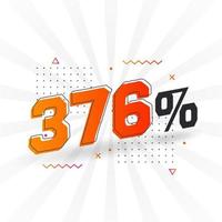 376 promotion de bannières marketing à prix réduits. Conception promotionnelle de 376 % des ventes. vecteur