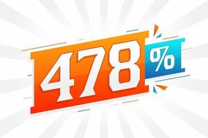 478 promotion de bannière de marketing à prix réduit. Conception promotionnelle de 478 % des ventes. vecteur