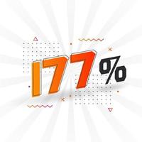 177 promotion de bannière de marketing à prix réduit. Conception promotionnelle de 177 % des ventes. vecteur