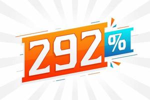 292 promotion de bannières marketing à prix réduits. Conception promotionnelle de 292 % des ventes. vecteur