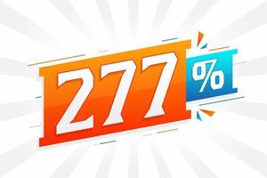 277 promotion de bannières marketing à prix réduits. Conception promotionnelle de 277 % des ventes. vecteur