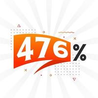 476 promotion de bannière de marketing à prix réduit. Conception promotionnelle de 476 % des ventes. vecteur