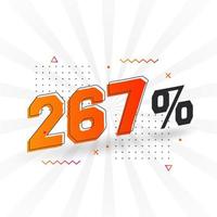 267 promotion de bannières marketing à prix réduits. Conception promotionnelle de 267 % des ventes. vecteur