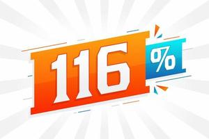 116 promotions de bannières marketing à prix réduits. Conception promotionnelle de 116 % des ventes. vecteur