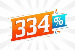 334 promotion de bannières marketing à prix réduits. Conception promotionnelle de 334 % des ventes. vecteur