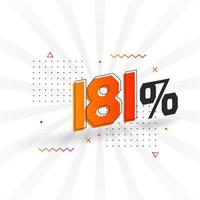 181 promotion de bannières marketing à prix réduits. Conception promotionnelle de 181 % des ventes. vecteur