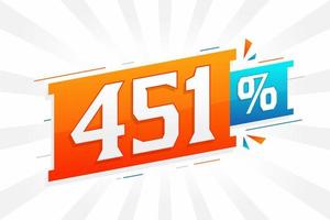 451 promotion de bannières marketing à prix réduits. Conception promotionnelle de 451 % des ventes. vecteur