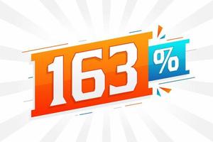 163 promotion de bannière de marketing à prix réduit. Conception promotionnelle de 163 % des ventes. vecteur