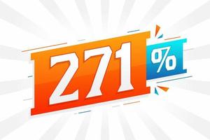 271 promotion de bannières marketing à prix réduits. Conception promotionnelle de 271 % des ventes. vecteur