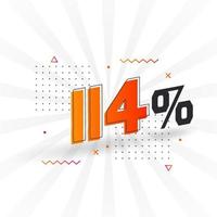 114 promotions de bannières marketing à prix réduits. Conception promotionnelle de 114 % des ventes. vecteur