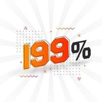 199 promotion de bannières marketing à prix réduits. Conception promotionnelle de 199 % des ventes. vecteur