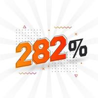 282 promotion de bannières marketing à prix réduits. Conception promotionnelle de 282 % des ventes. vecteur