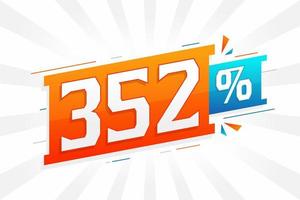 352 promotions de bannières marketing à prix réduits. Conception promotionnelle de 352 % des ventes. vecteur