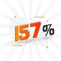 157 promotion de bannières marketing à prix réduits. Conception promotionnelle de 157 % des ventes. vecteur