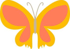 papillon orange, illustration, vecteur, sur fond blanc. vecteur