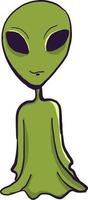 Big green alien, illustration, vecteur sur fond blanc