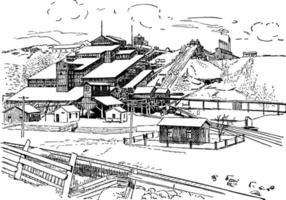 mine de charbon, illustration vintage. vecteur