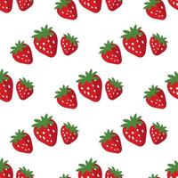 papier peint aux fraises, illustration, vecteur sur fond blanc.