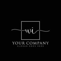 vecteur de logo minimaliste écriture initiale wi
