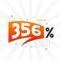 356 promotion de bannières marketing à prix réduits. Conception promotionnelle de 356 % des ventes. vecteur