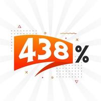 438 promotion de bannières marketing à prix réduits. Conception promotionnelle de 438 % des ventes. vecteur