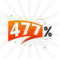 477 promotion de bannières marketing à prix réduits. Conception promotionnelle de 477 % des ventes. vecteur
