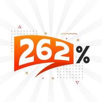 262 promotion de bannières marketing à prix réduits. Conception promotionnelle de 262 % des ventes. vecteur