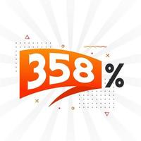 358 promotion de bannière marketing à prix réduit. Conception promotionnelle de 358 % des ventes. vecteur