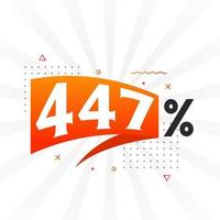 447 promotion de bannière de marketing à prix réduit. Conception promotionnelle de 447 % des ventes. vecteur