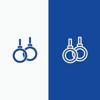 anneau athlétique sport soins de santé ligne et glyphe icône solide bleu bannière ligne et glyphe icône solide bleu vecteur
