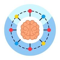 icône de conception colorée du réseau cérébral vecteur
