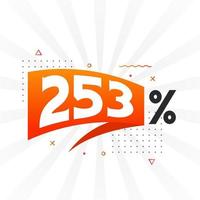 253 promotion de bannières marketing à prix réduits. Conception promotionnelle de 253 % des ventes. vecteur