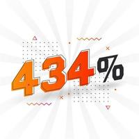 434 promotion de bannières marketing à prix réduits. Conception promotionnelle de 434 % des ventes. vecteur