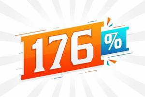 176 promotion de bannières marketing à prix réduits. Conception promotionnelle de 176 % des ventes. vecteur