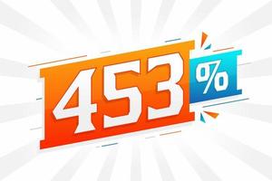 453 promotion de bannières marketing à prix réduits. Conception promotionnelle de 453 % des ventes. vecteur