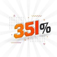 351 promotion de bannières marketing à prix réduits. Conception promotionnelle de 351 % des ventes. vecteur