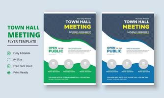 modèle de flyer de réunion de mairie, modèle de flyer de réunion communautaire, flyer et affiche de mairie vecteur