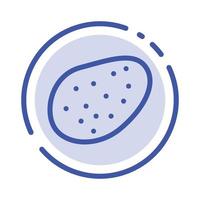 L'icône de la ligne en pointillé bleu alimentaire pomme de terre vecteur