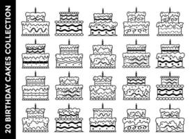 illustration d'élément de décoration de gâteau d'anniversaire vecteur