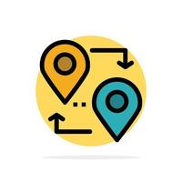 carte de localisation pointeur voyage abstrait cercle fond plat couleur icône vecteur