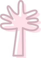 palmier rose, illustration, vecteur, sur fond blanc. vecteur