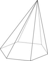 pyramide hexagonale asymétrique, illustration vintage vecteur