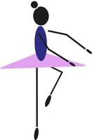 ballerine violette, illustration, vecteur sur fond blanc.