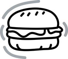 burger fraîchement préparé, illustration, vecteur, sur fond blanc. vecteur