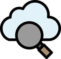 modèle de bannière d'icône de vecteur d'icône de couleur plate de recherche de recherche de nuage